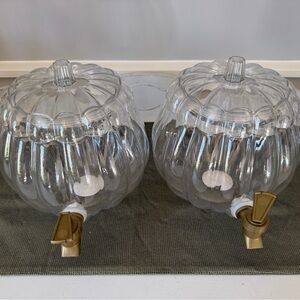 Set of 2 Target Bullseye Pumpkin Beverage Drink Dispenser 1 GAL New Clear Gold